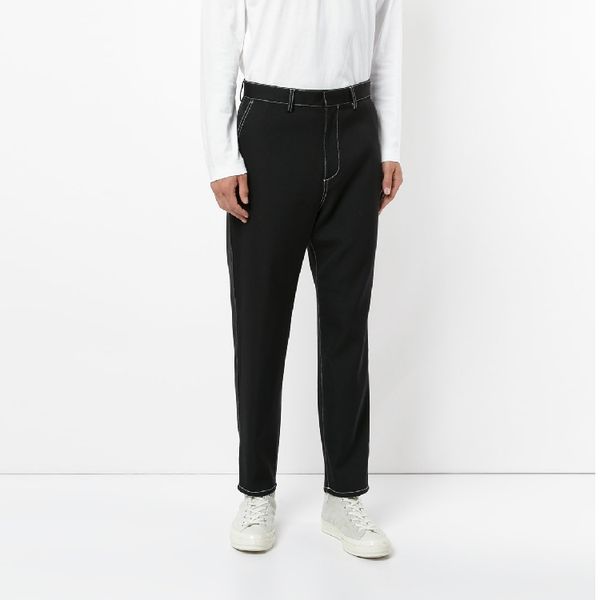 27-44 2017 new men's clothing gd hair stylist fashion slim white line ankle length pants casual pants plus size singer costumes, Black
27-44 2017 new men's clothing gd hair stylist fashion slim white line ankle length pants casual pants plus size singer costumes, Black