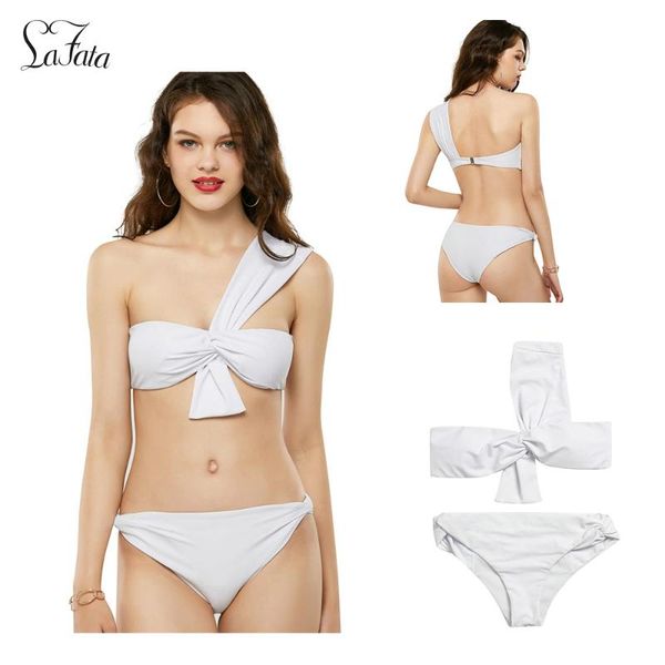 lafata women's bikini swimsuit one- shoulder chest knot swimsuit single room bathing suit sea swimwear, White;black
lafata women's bikini swimsuit one- shoulder chest knot swimsuit single room bathing suit sea swimwear, White;black