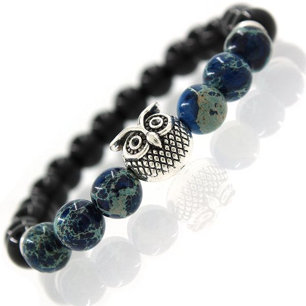 handmade stone (8 mm) beaded stretch charm bracelet owl charm for women and girls, Golden;silver
handmade stone (8 mm) beaded stretch charm bracelet owl charm for women and girls, Golden;silver