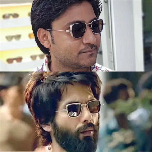 new metal uv400 sunglasses star kabir singh film aviation men's sunglasses square cool shade classic brand ladies glasses, White;black
new metal uv400 sunglasses star kabir singh film aviation men's sunglasses square cool shade classic brand ladies glasses, White;black