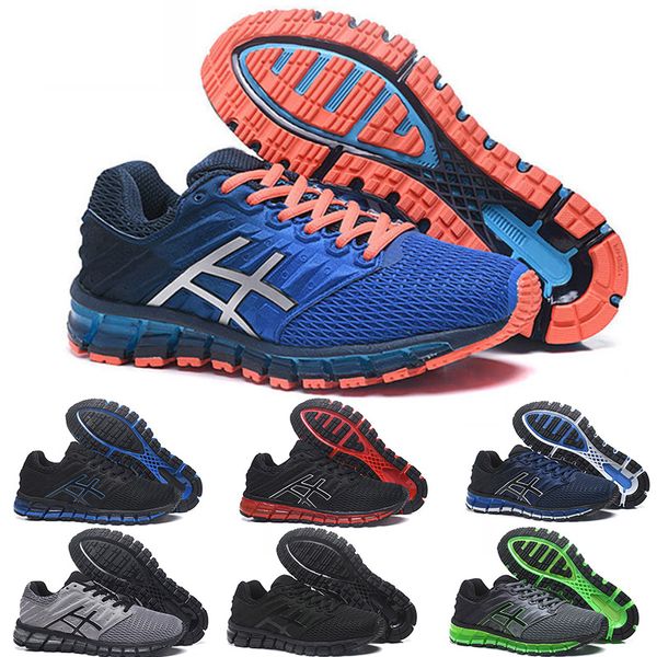 

cushions running shoes for men gel-quantum 360 ii race blue triple black gray red gel 2 2s designer trainers runners sneakers, White;red