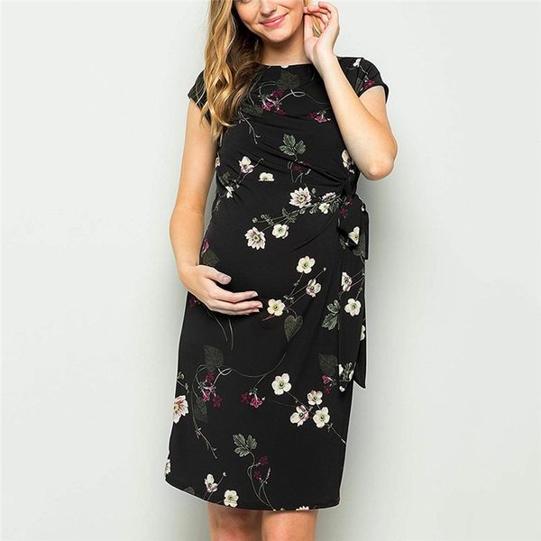 casual floral print crew neck short sleeve dresses spring designer pregnant mommy maternity dress casual women clothing, Black;gray
casual floral print crew neck short sleeve dresses spring designer pregnant mommy maternity dress casual women clothing, Black;gray