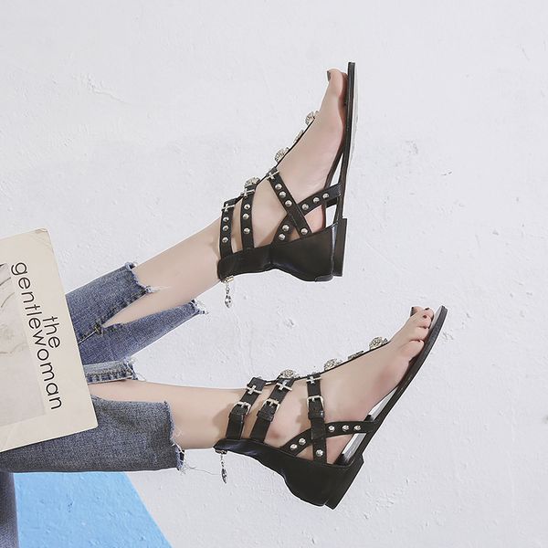 summer shoes punk women's sandals roman style fashion cross skull rivet buckle strap flip flops flat sandals gothic black white
summer shoes punk women's sandals roman style fashion cross skull rivet buckle strap flip flops flat sandals gothic black white