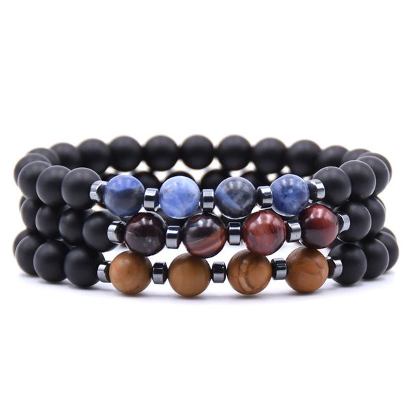 8mm multicolor natural beaded strand black agate stone gift bracelet jewelry 
8mm multicolor natural beaded strand black agate stone gift bracelet jewelry