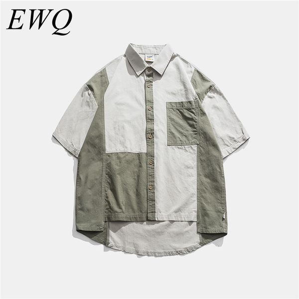 ewq / men's wear 2020 spring summer trendy new shirt work clothes hit color split joint loose short sleeve shirt oversize 9y915, White;black
ewq / men's wear 2020 spring summer trendy new shirt work clothes hit color split joint loose short sleeve shirt oversize 9y915, White;black