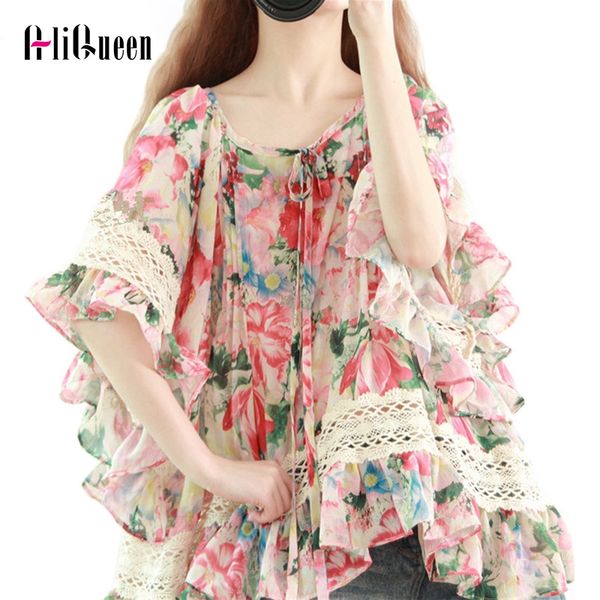 women shirts boho chiffon blouses 2019 female floral print ruffles flare sleeve blusas ladies shirts lace patchwork loose, White
women shirts boho chiffon blouses 2019 female floral print ruffles flare sleeve blusas ladies shirts lace patchwork loose, White