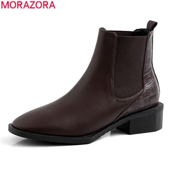 morazora 2020 fashion genuine leather ankle boots med heels square toe ladies shoes black brown winter women boots
morazora 2020 fashion genuine leather ankle boots med heels square toe ladies shoes black brown winter women boots
