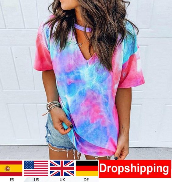 1days ship 2020 new oversized women summer tie-dye v-neck short-sleeved t-shirt ladies blouse loose casual tee shirts, Gray;blue
1days ship 2020 new oversized women summer tie-dye v-neck short-sleeved t-shirt ladies blouse loose casual tee shirts, Gray;blue