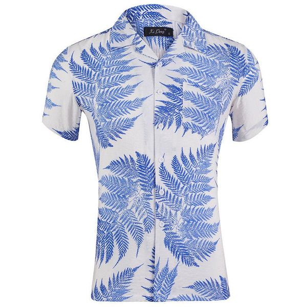 neck mens shirts leaf printed short sleeve loose mens holidays summer hawaii lapel, White;black
neck mens shirts leaf printed short sleeve loose mens holidays summer hawaii lapel, White;black