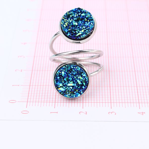 1pc boho vintage metal color double resin imitation stone finger ring womens jewelry retro carving adjustable joint rings anel, Golden;silver
1pc boho vintage metal color double resin imitation stone finger ring womens jewelry retro carving adjustable joint rings anel, Golden;silver