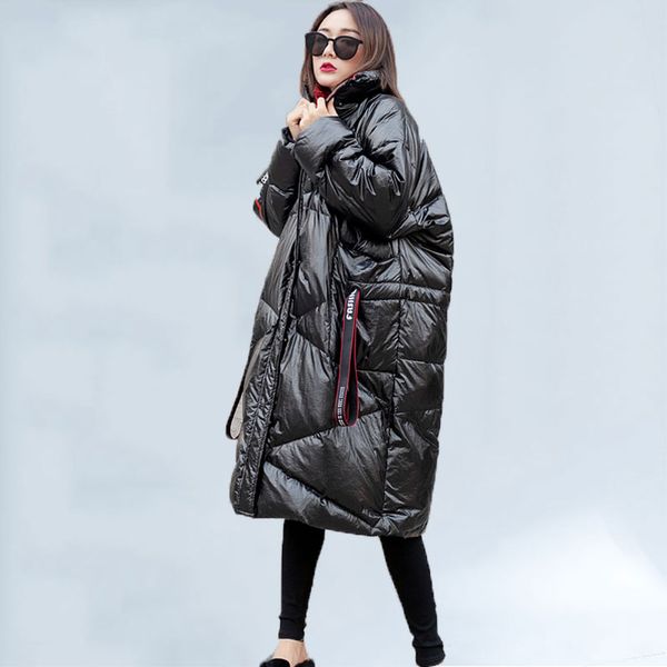 2019 down jacket female winter korean letter stream belt waist loose glossy duck down black long thick coat women fashion 476
2019 down jacket female winter korean letter stream belt waist loose glossy duck down black long thick coat women fashion 476