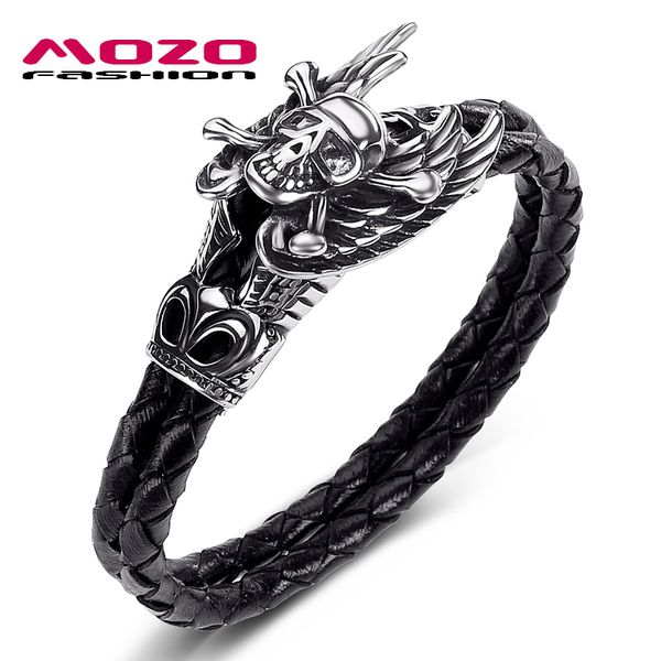 mozo fashion 2020 men jewelry black genuine leather bracelet stainless steel punk the devil and the angel charm bracelet 523, White
mozo fashion 2020 men jewelry black genuine leather bracelet stainless steel punk the devil and the angel charm bracelet 523, White
