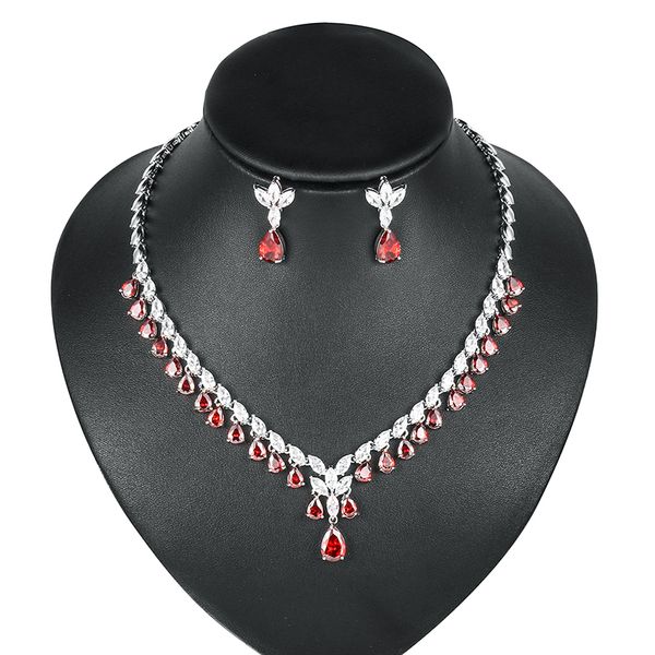 weimanjingdian red or clear cubic zirconia stones necklace and earrings set for women bride or bridemaid, Silver
weimanjingdian red or clear cubic zirconia stones necklace and earrings set for women bride or bridemaid, Silver
