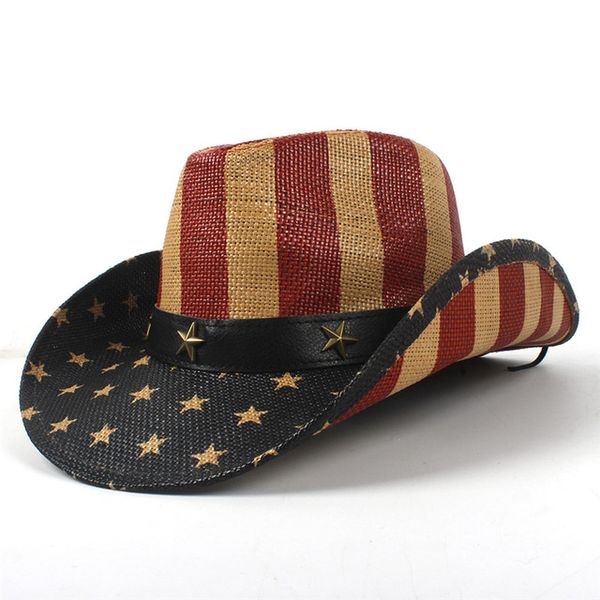 summer handmade american flag cowboy straw sun hat with leather band usa wild brim caps for men and women, Blue;gray
summer handmade american flag cowboy straw sun hat with leather band usa wild brim caps for men and women, Blue;gray