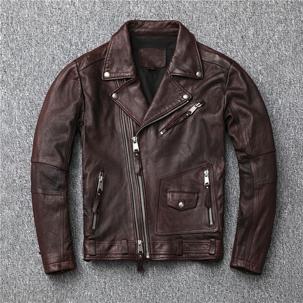 b2 motorcycle leather jacket men slim fit short double zipper genuine leather coat brown men's fashion moto biker rider jacket, Black
b2 motorcycle leather jacket men slim fit short double zipper genuine leather coat brown men's fashion moto biker rider jacket, Black