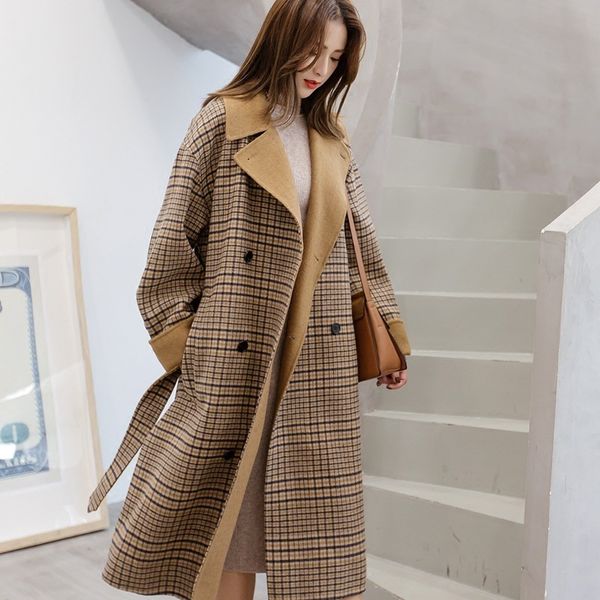 tvvovvin lattice lapel belt double-breasted loose plus woman woolen coat casual simple fashion 2019 autumn winter new d434, Black
tvvovvin lattice lapel belt double-breasted loose plus woman woolen coat casual simple fashion 2019 autumn winter new d434, Black