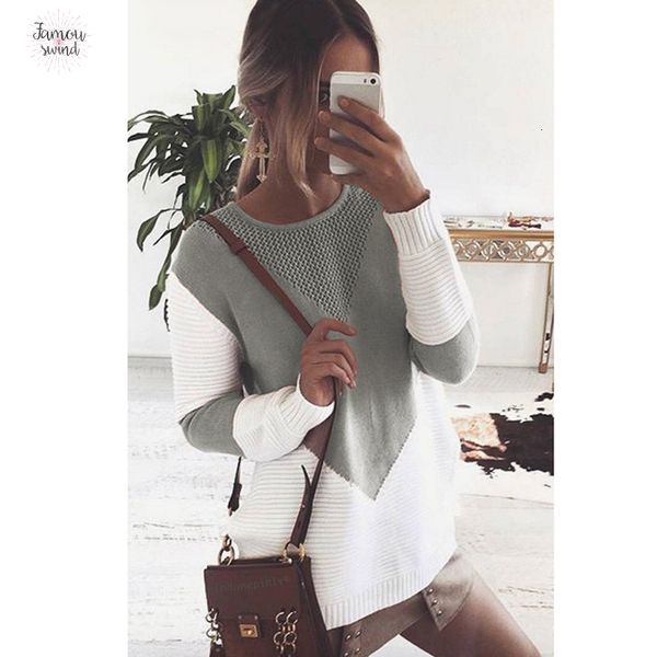 трикотажная женщина свитер женщина o шеи длинного рукава сращивание цвет трикотаж повседневной осень black winter пуловер перемычка серый ак, White;black 
трикотажная женщина свитер женщина o шеи длинного рукава сращивание цвет трикотаж повседневной осень black winter пуловер перемычка серый ак, White;black