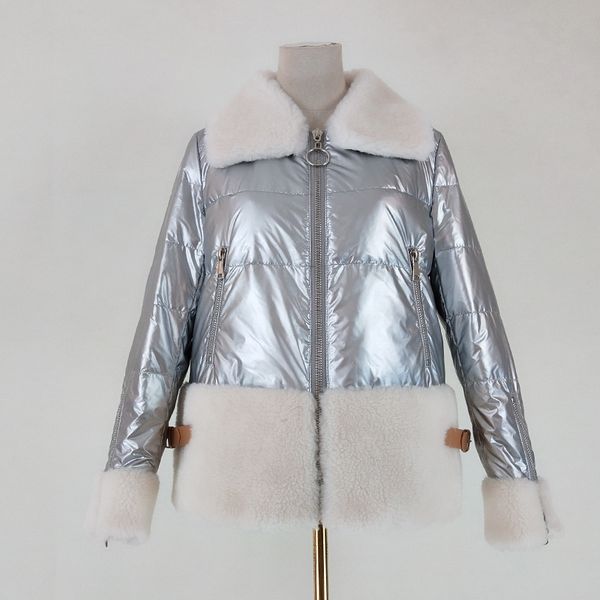 thicken warm women coat winter down jacket silm parka real sheep fur clothing patchwork silver overcoat turn-down collar clothes, Black
thicken warm women coat winter down jacket silm parka real sheep fur clothing patchwork silver overcoat turn-down collar clothes, Black