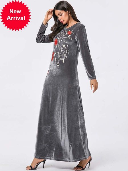 mc209117 large size women's silver gray embroidered sleeve arabian casual gold velvet long turkish clothes for muslim women, Red
mc209117 large size women's silver gray embroidered sleeve arabian casual gold velvet long turkish clothes for muslim women, Red