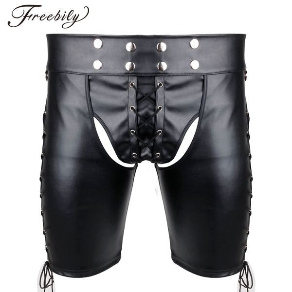 women's panties lingerie black mens latex pvc bondage open cortch shorts gothic gay men faux leather lace up exotic pants, Black;pink
women's panties lingerie black mens latex pvc bondage open cortch shorts gothic gay men faux leather lace up exotic pants, Black;pink