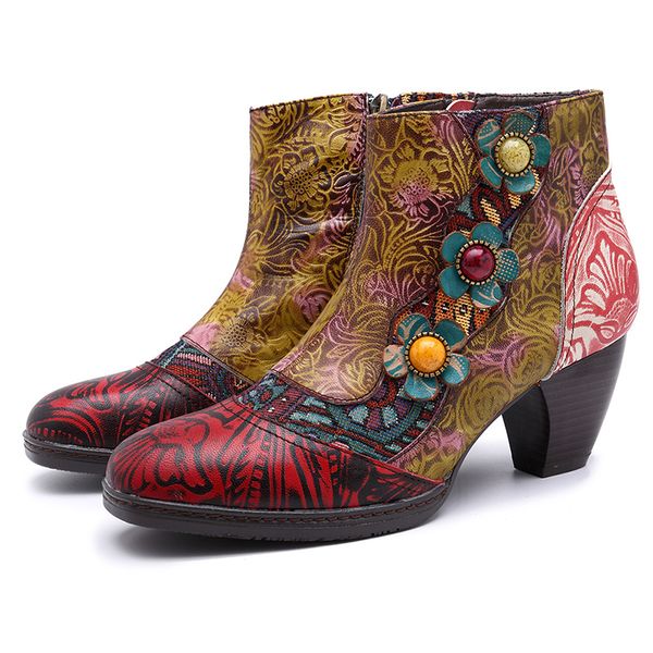 sondr botines mujer 2019 platform ankle boots for women ethnic totem fashion elegant shoes woman yellow flower genuine leather, Black
sondr botines mujer 2019 platform ankle boots for women ethnic totem fashion elegant shoes woman yellow flower genuine leather, Black