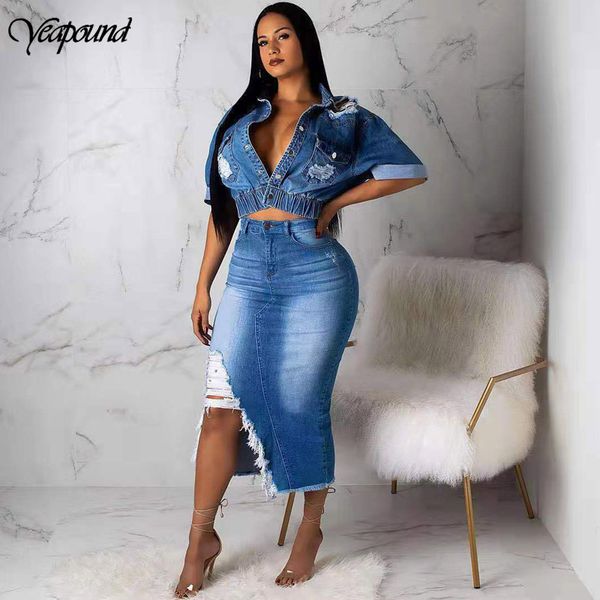 women office slim jeans dress 2pieces set women short jacket +tassel skirt jeans denim twp piece set split denim matching, White
women office slim jeans dress 2pieces set women short jacket +tassel skirt jeans denim twp piece set split denim matching, White