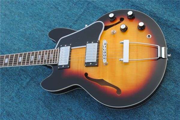high-quality 6-string semi-hollow jazz electric guitar, arched guitar transparent 3ts color, double-sided flame maple ing
high-quality 6-string semi-hollow jazz electric guitar, arched guitar transparent 3ts color, double-sided flame maple ing