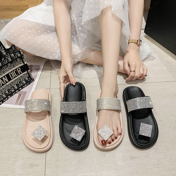 women summer sandal fashion square toe high heel crystal flip flops ladies slipper stiletto heel women slides, Black
women summer sandal fashion square toe high heel crystal flip flops ladies slipper stiletto heel women slides, Black