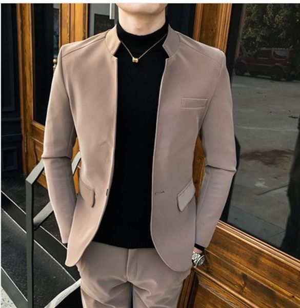 2019 new casual stand collar small suit jacket men's suits slim korean version of the handsome suede suit banquet dress tide, White;black
2019 new casual stand collar small suit jacket men's suits slim korean version of the handsome suede suit banquet dress tide, White;black