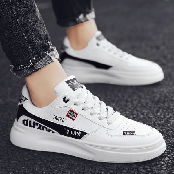 casual white sneakers men 2019 new autumn leather craft line outdoor low to help wild white sports men's shoes zapatos de hombre, Black
casual white sneakers men 2019 new autumn leather craft line outdoor low to help wild white sports men's shoes zapatos de hombre, Black