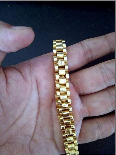 10mm stainless steel golden crown bracelet president style bracelet watch band strap solid links dj bracelets bangle k3985, Black
10mm stainless steel golden crown bracelet president style bracelet watch band strap solid links dj bracelets bangle k3985, Black