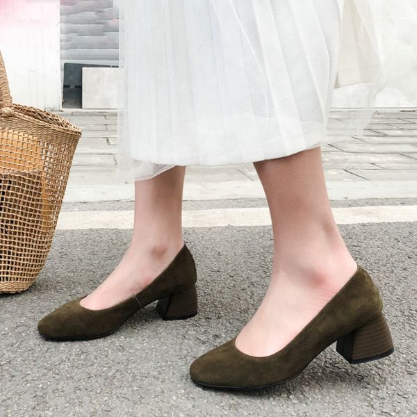 2019 women pumps spring round-headed leather shoes genuine leather/kid suede anti-skid shallow single shoes, Black
2019 women pumps spring round-headed leather shoes genuine leather/kid suede anti-skid shallow single shoes, Black