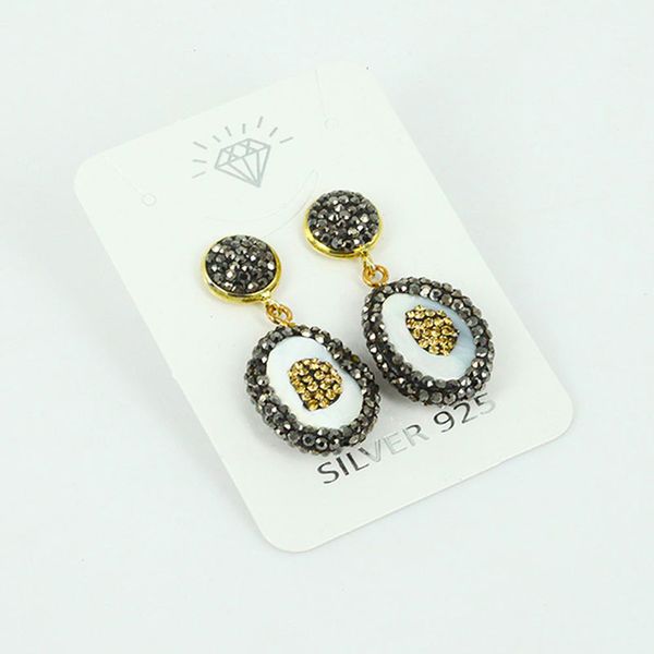 handmade jewelry vintage style natual closed round white shell pearl pave black golden rhinestone dangle earrings for women, Silver
handmade jewelry vintage style natual closed round white shell pearl pave black golden rhinestone dangle earrings for women, Silver