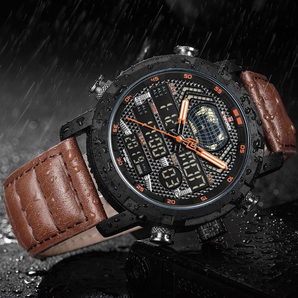 naviforce men's led analog quartz watch men sport watches waterproof wristwatch male relogio masculino, Slivery;brown
naviforce men's led analog quartz watch men sport watches waterproof wristwatch male relogio masculino, Slivery;brown