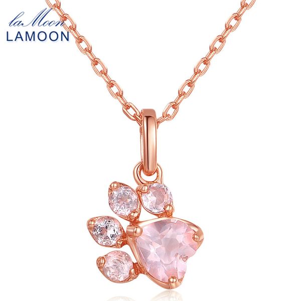lamoon pink lovely bear foot rose quartz chain necklace&pendent for women 925 sterling silver jewelry fashion accessory ni027
lamoon pink lovely bear foot rose quartz chain necklace&pendent for women 925 sterling silver jewelry fashion accessory ni027