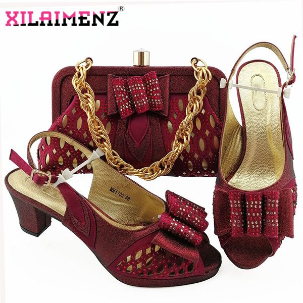 new arrival autumn wine color sandals shoes and bags set fashion italian women high heels shoes and bag set for evening party, Black
new arrival autumn wine color sandals shoes and bags set fashion italian women high heels shoes and bag set for evening party, Black