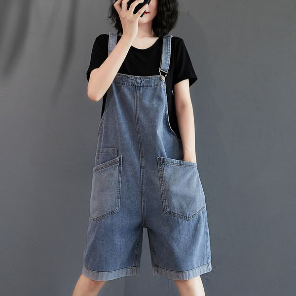 short denim jumpsuit women summer 2020 casual loose sleeveless denim playsuit female korean style straight knee length overalls, Black;white
short denim jumpsuit women summer 2020 casual loose sleeveless denim playsuit female korean style straight knee length overalls, Black;white
