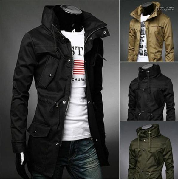 slim outwear fashion solid color mens long style mens trench coat with pockets long sleeve, Tan;black
slim outwear fashion solid color mens long style mens trench coat with pockets long sleeve, Tan;black