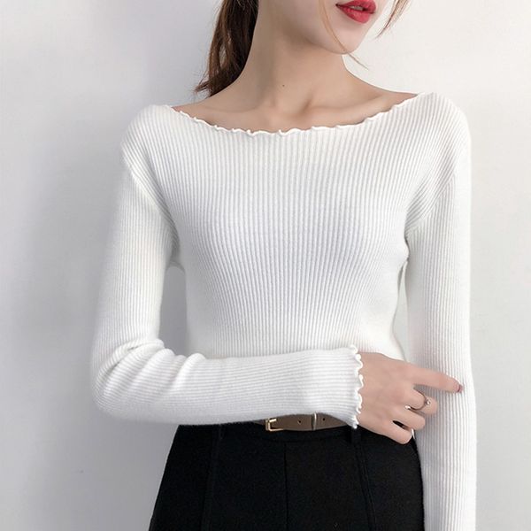 sweater women 2019 knitted o-neck pullovers spring autumn basic female sweaters pullover slim fit black korean style new, White;black
sweater women 2019 knitted o-neck pullovers spring autumn basic female sweaters pullover slim fit black korean style new, White;black