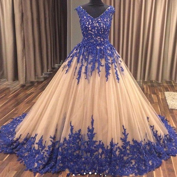 gorgeous champagne tulle royal blue lace prom dresses evening gowns ball gown v neck sequins quinceanera party dress corset back cheap, Black
gorgeous champagne tulle royal blue lace prom dresses evening gowns ball gown v neck sequins quinceanera party dress corset back cheap, Black