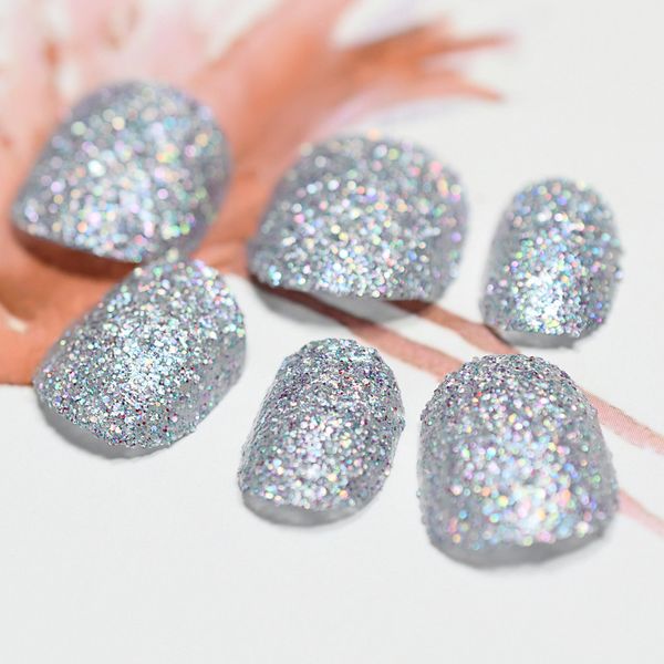 holographic chameleon colorful false fake nails holo laser silver chrome glitter decoration short round nail paillettes tips, Red;gold
holographic chameleon colorful false fake nails holo laser silver chrome glitter decoration short round nail paillettes tips, Red;gold