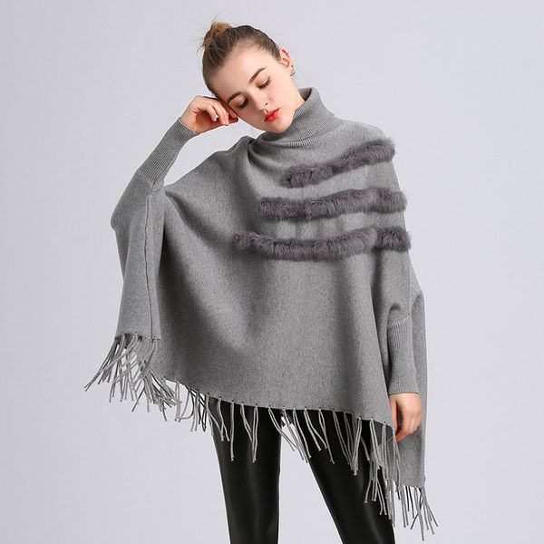 autumn pullovers fashion women loose batwing sleeves winter warm knitted patchwork faux fur tassel sweater, White;black
autumn pullovers fashion women loose batwing sleeves winter warm knitted patchwork faux fur tassel sweater, White;black