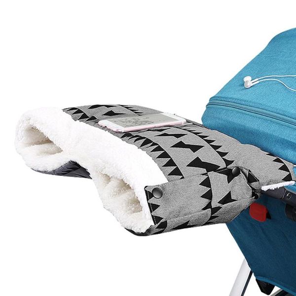 winter warm fleece baby stroller buggy pram gloves hand muff with pocket clutch cart muff glove stroller accessories