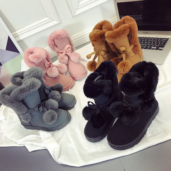 2020 women boots winter snow boots australia classic woman ankle warm in the tube suede ball botas mujer invierno w22-38, Black
2020 women boots winter snow boots australia classic woman ankle warm in the tube suede ball botas mujer invierno w22-38, Black