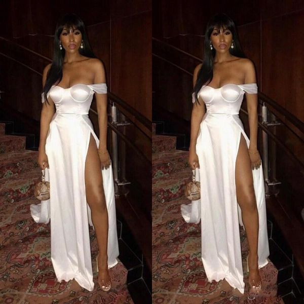 off shoulder prom dresses sweetheart neck floor length side split evening special occasion dress, Black;red
off shoulder prom dresses sweetheart neck floor length side split evening special occasion dress, Black;red