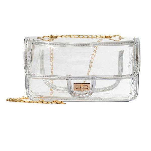 clear crossbody bag for women the transparent tote bag with chain messenger shoulder handbag purse(silver
clear crossbody bag for women the transparent tote bag with chain messenger shoulder handbag purse(silver