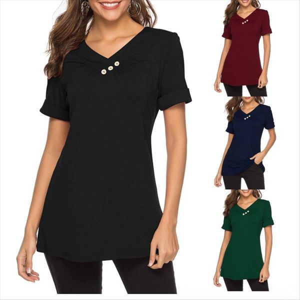 2019v collar button short sleeve 2019v collar button short sleeve t-shirt t-shirt top, White
2019v collar button short sleeve 2019v collar button short sleeve t-shirt t-shirt top, White