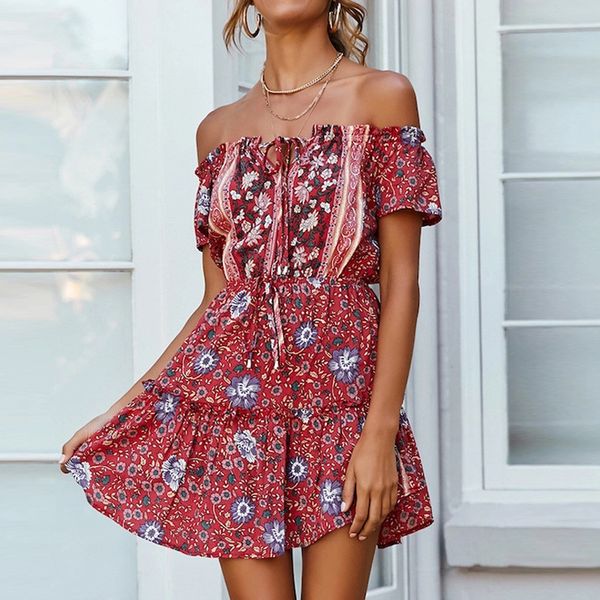 summer printed off shoulder drawstring beach boho dress 2019 women vestido bohemian flowers mini short dress womens dresses, Black;gray
summer printed off shoulder drawstring beach boho dress 2019 women vestido bohemian flowers mini short dress womens dresses, Black;gray
