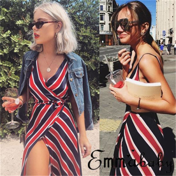 spring womens spaghetti strap dress ladies deep v neck casual female fashion striped knee-length split big vestido plus size 2xl, Black;gray
spring womens spaghetti strap dress ladies deep v neck casual female fashion striped knee-length split big vestido plus size 2xl, Black;gray