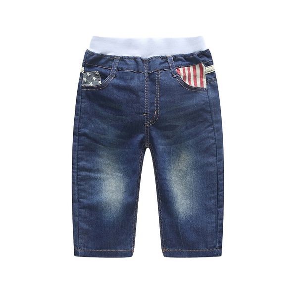 children clothes boys jeans summer cropped denim pants washed elastic waist patchwork casual trousers bottoms, Blue
children clothes boys jeans summer cropped denim pants washed elastic waist patchwork casual trousers bottoms, Blue